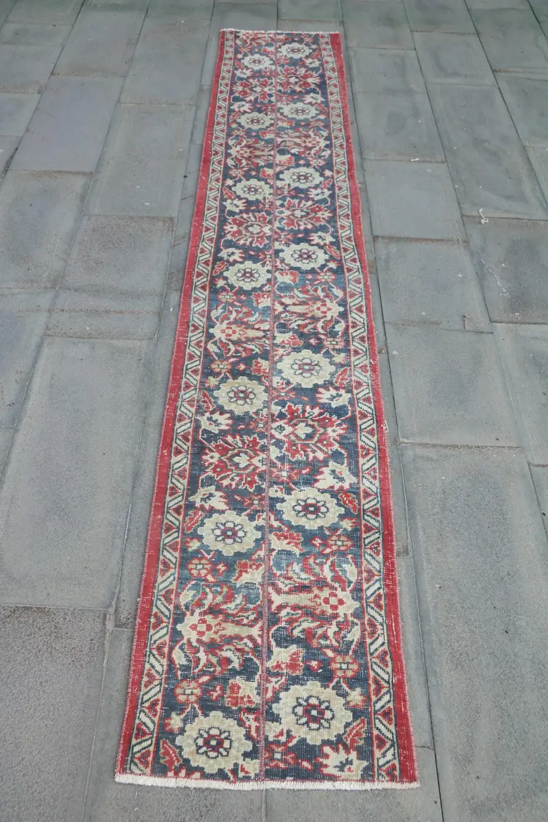 Alfombra de Lunares Rojos y Azules 5x9,8ft Chic Decor