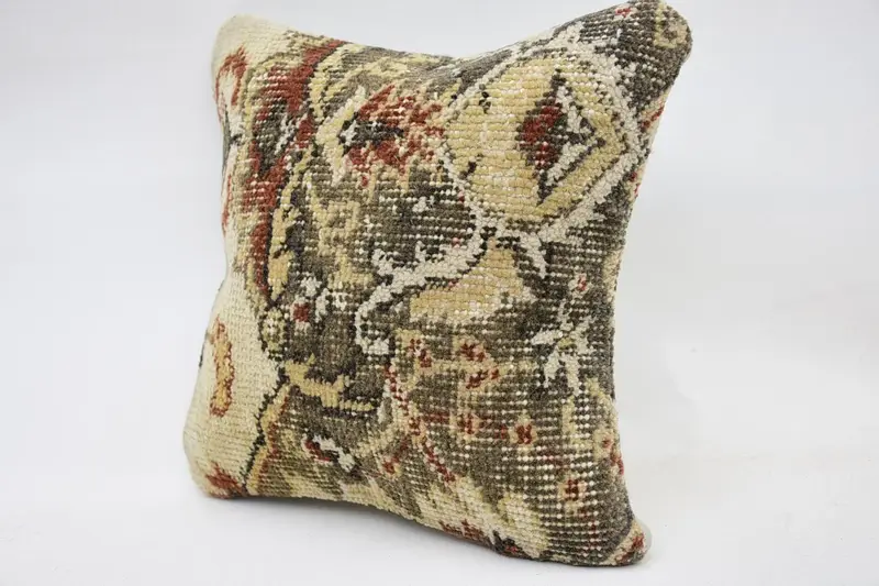 Cushion, Outdoor Throw Cushion Case, Handmade Kilim Cushion, Designer Throw Pillow, 12x12 Beige Cushion Case, Home Decor Pillow, Gift Pillow - 3