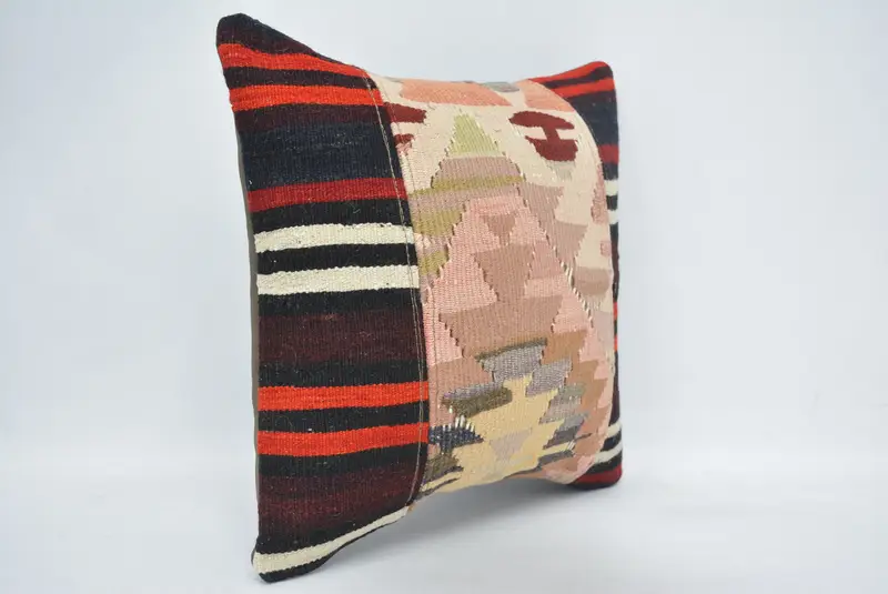 Gift Pillow, Cushion, Home Decor Pillow, Accent Cushion Case, Kilim Pillow Cover, 14x14 Pink Pillow Case, Southwestern Pillow Case - 3
