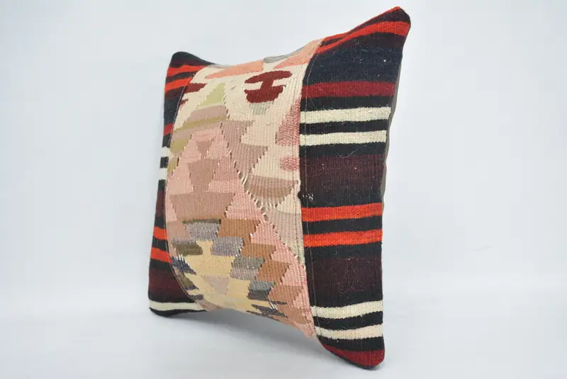 Gift Pillow, Cushion, Home Decor Pillow, Accent Cushion Case, Kilim Pillow Cover, 14x14 Pink Pillow Case, Southwestern Pillow Case - 4