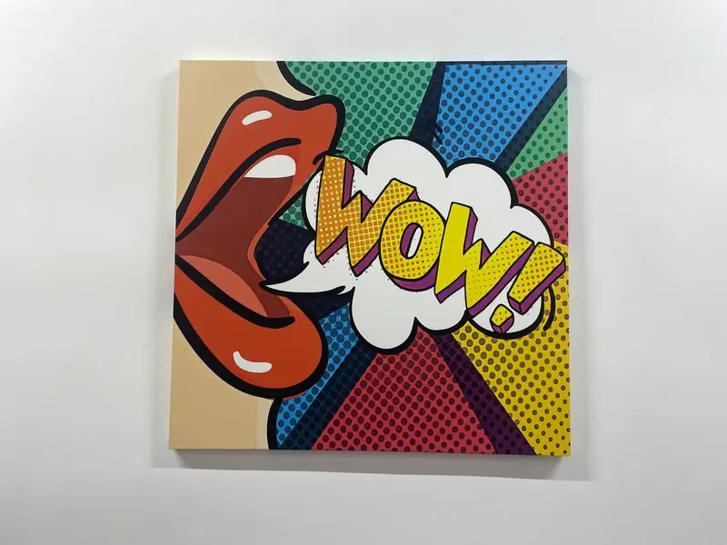 Pop Art, Woman WOW Wall Art, Canvas Wall Art, Omg Shock Comic Canvas, Lip Wall Art, Urban Graffiti Decor, Street Art Graffiti, Wall Decor, - 1