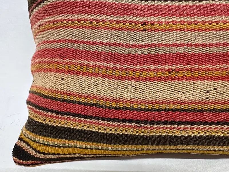 Home Decor Pillow, Kilim Pillow Cover, 12x36 Red Pillow, Neutral Throw Cushion Case, Interior Designer Pillow, Cushion Cover - 4