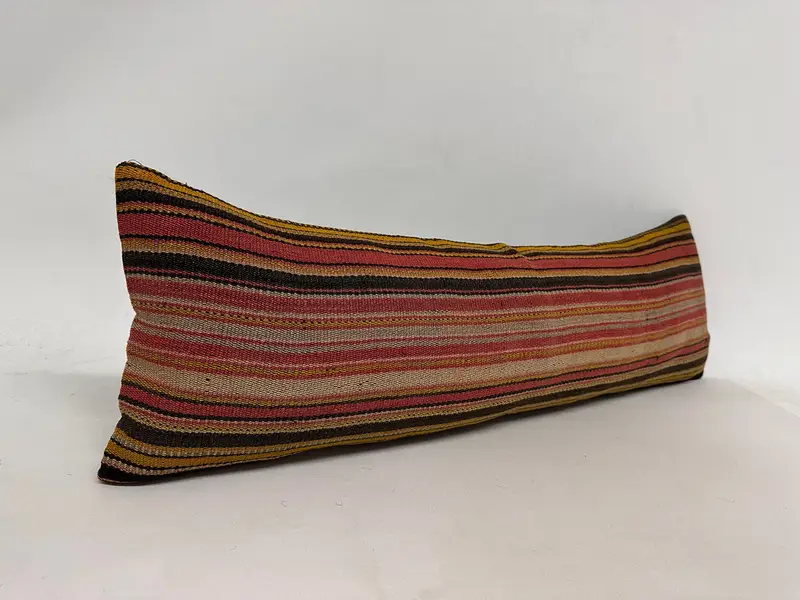 Home Decor Pillow, Kilim Pillow Cover, 12x36 Red Pillow, Neutral Throw Cushion Case, Interior Designer Pillow, Cushion Cover - 2