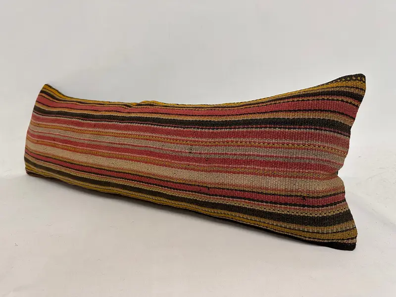 Home Decor Pillow, Kilim Pillow Cover, 12x36 Red Pillow, Neutral Throw Cushion Case, Interior Designer Pillow, Cushion Cover - 3