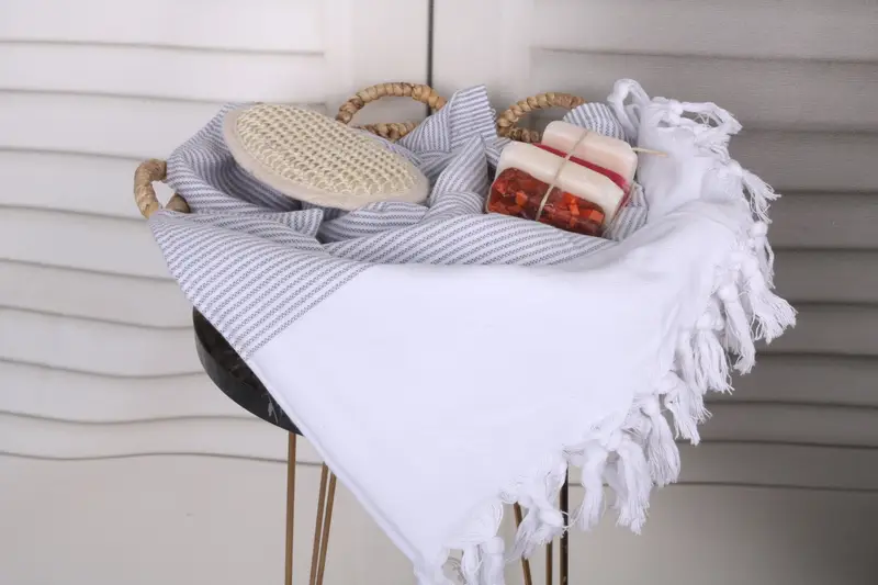 Personalized Turkish Towel, Custom Wedding Gift From Bridesmaid, Bachelor Party Gifts, 70x40 Cotton Striped Towel, Sand-free towel, Home Decor Gifts - 2
