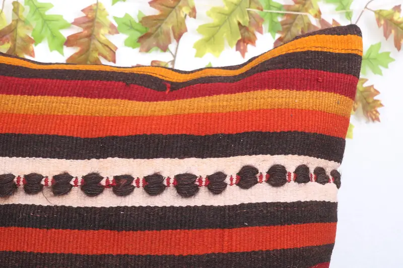 Accent Cushion Cover, Interior Designer Pillow, Pillow for Couch, 24x24 Red Pillow Sham, Cushion Case, Ethnical Kilim Rug Pillow - 5