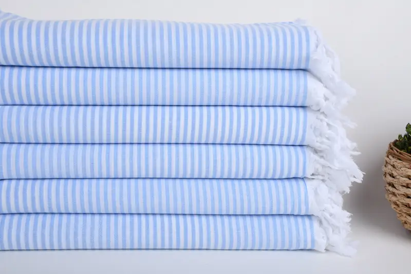 Quick-dry peshtemal, 68x36 Cotton Striped Towel, Embroidered Towel, Sand-resistant Turkish towel for the beach, Turkish Towel Beach, Peshtemal - 3