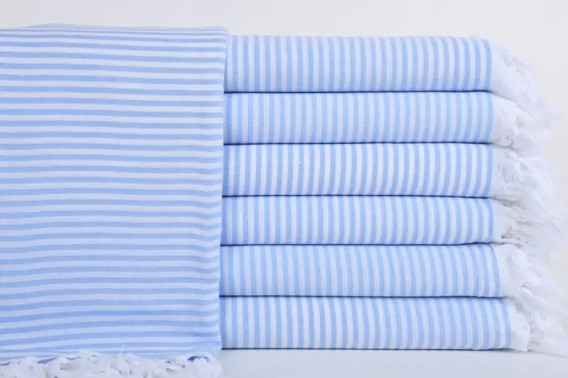 Quick-dry peshtemal, 68x36 Cotton Striped Towel, Embroidered Towel, Sand-resistant Turkish towel for the beach, Turkish Towel Beach, Peshtemal - 1