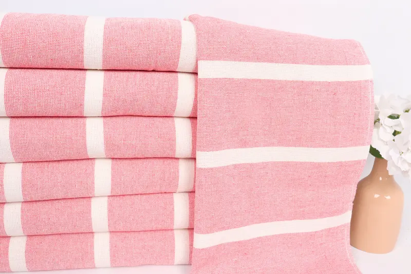 36x18 Cotton Striped Towel, Personalized Dish Towel, Customized Towels, Organic Tea Towel, Monogram Hand Towel, Personalized Kitchen Towel - 2