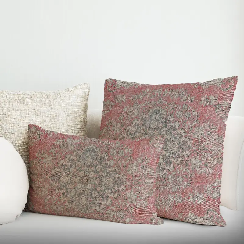 Rotes Bauernhaus-Kissen mit Aufdruck: Vintage, Luxus, Wohnheimdekoration