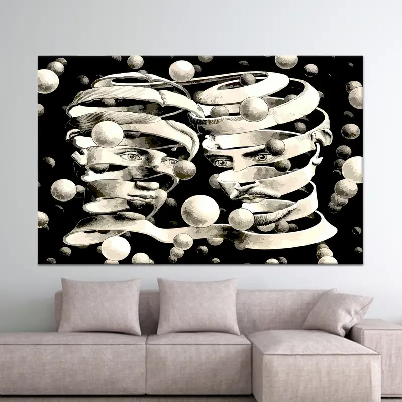 Escher'den Esinlenen Gerçeküstü Soyut Kanvas Tablo - Alanınızı Yükseltin