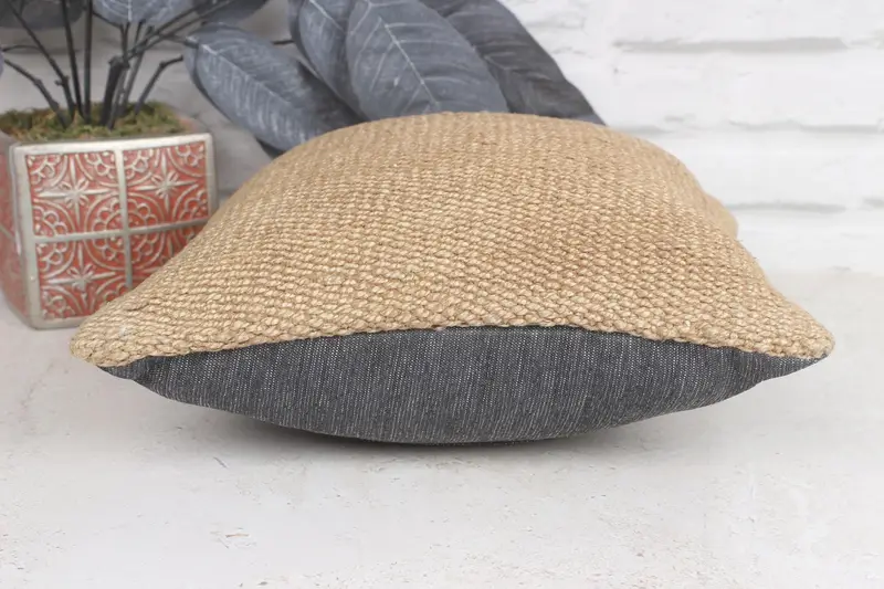 12x12 Beige Cushion Case, Turkish Pillow, Pillow Sham, Kilim Pillow, Cotton Cushion, Kilim Pillow Cover, Living Room Throw Cushion Case - 5