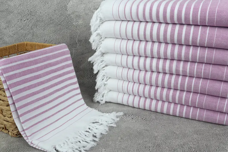 Holiday Towel, 70x36 Cotton Striped Towel, Soft towel, Personalized Gift For Her, Bachelorette Party Favors, Housewarming Gift, Gift For Wedding Day - 3