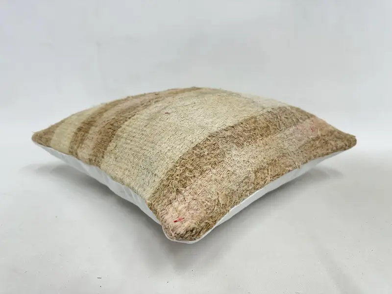 16x16 Beige Cushion, Throw Kilim Pillow, Turkish Kilim Pillow, Pillow Case, Bench Cushion, Gift Pillow, Turkish Rugs Cushion, Luxury Pillow Case - 6