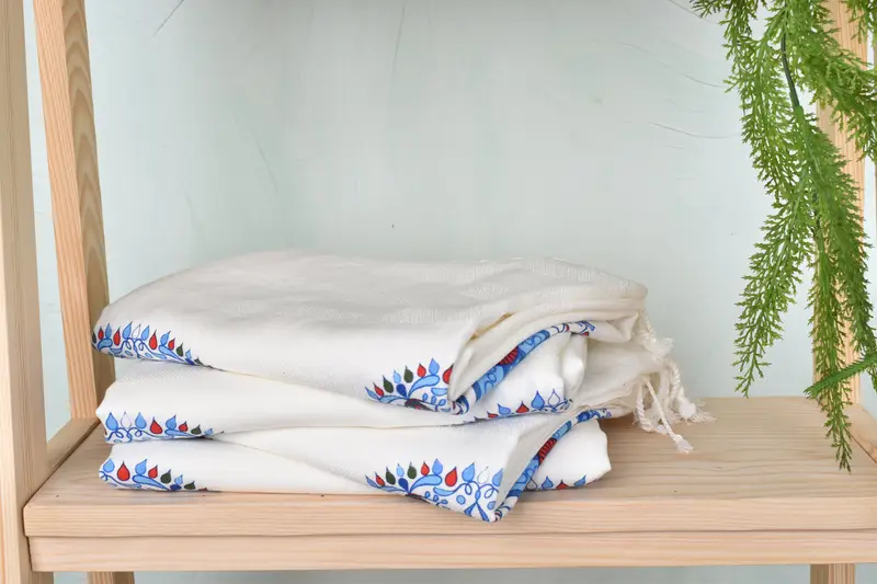 Peshtemal beach towel with unique design, Personalised Gift, Bachelorette Gifts, Custom Gift, Luxury towel, 70x40 Cotton Floral Patterned Towel - 8