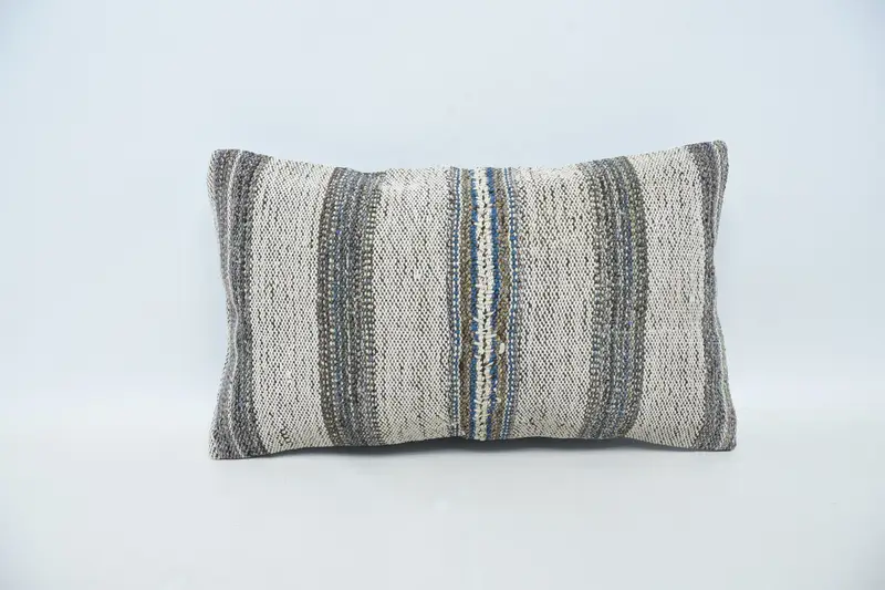 Handmade Throw Cushion Case, Vintage Pillow, Pillow for Sofa, 12x20 Beige Cushion, Bohemian Cushion Pillow, Pillow Sham, Boho Pillow, Indoor Cushion - 1