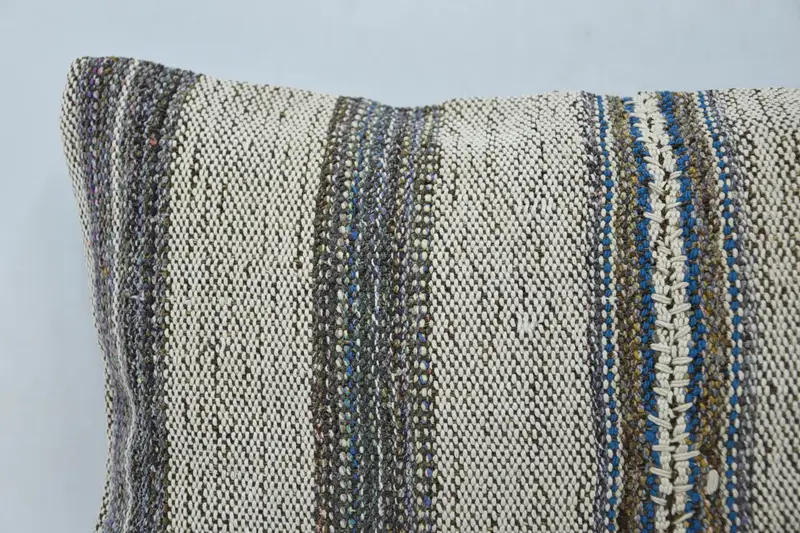 Handmade Throw Cushion Case, Vintage Pillow, Pillow for Sofa, 12x20 Beige Cushion, Bohemian Cushion Pillow, Pillow Sham, Boho Pillow, Indoor Cushion - 2