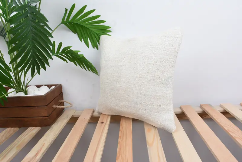 Pillow for Sofa, Authentic Pillow Case, Boho Pillow Sham Cover, 14x14 White Cushion, Shabby Chic Cushion Case, Pillow Case, Home Decor Pillow - 5