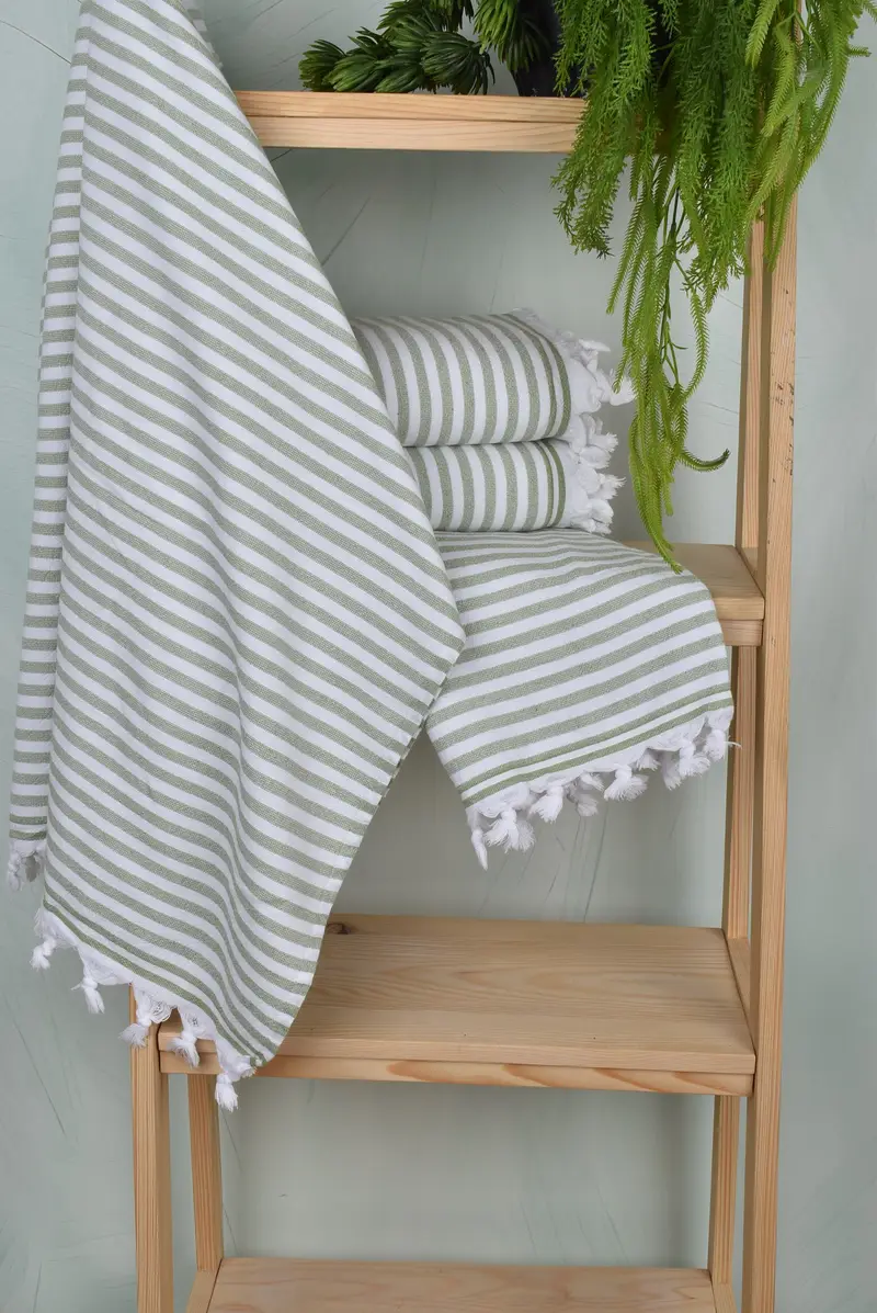 Thin towel, Large Beach Towel Personalized, Turkish beach towel, Bachelor Party Favors, Bridesmaid Gift Towel, 70x36 Linen Terry Striped Towel - 6