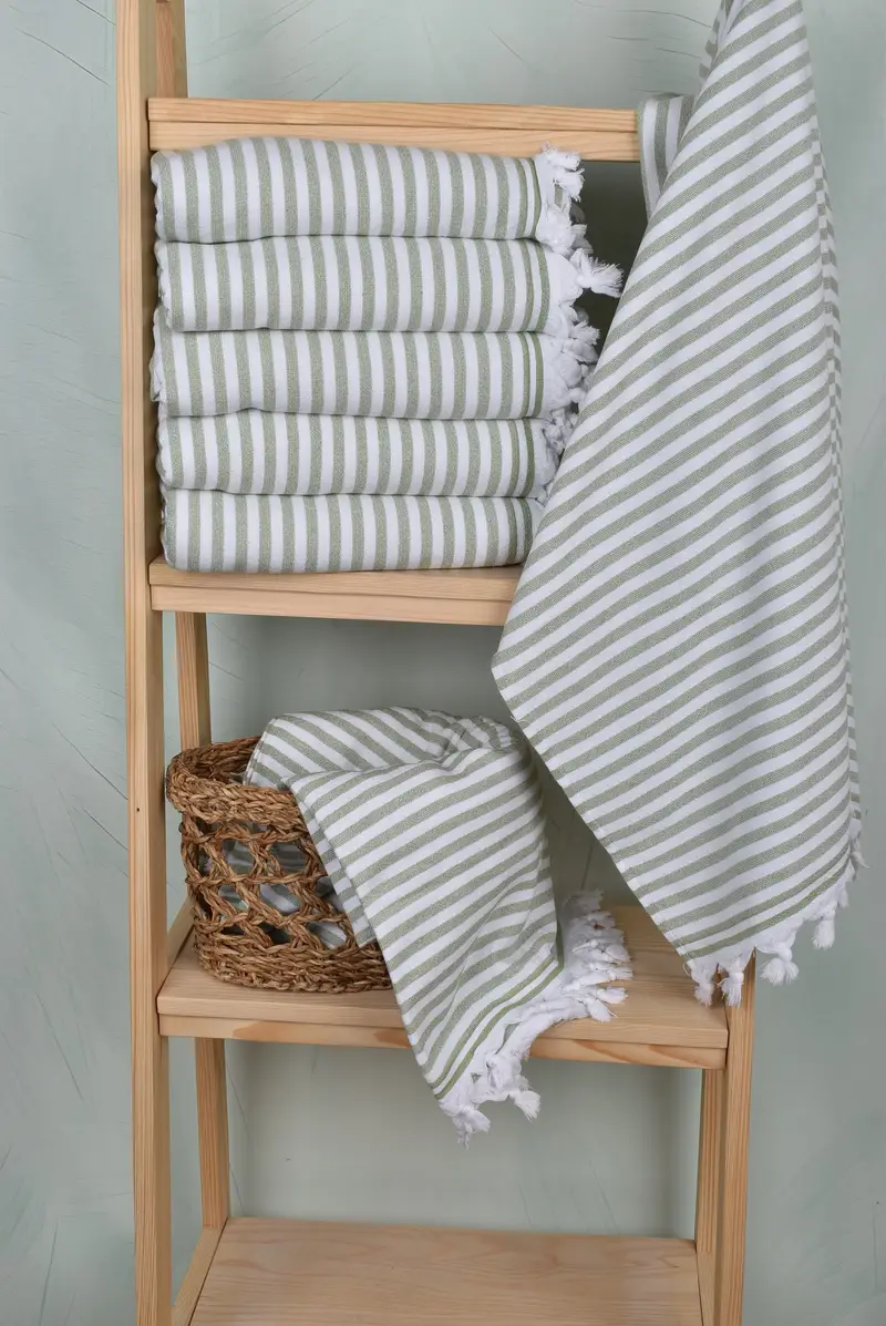 Thin towel, Large Beach Towel Personalized, Turkish beach towel, Bachelor Party Favors, Bridesmaid Gift Towel, 70x36 Linen Terry Striped Towel - 3