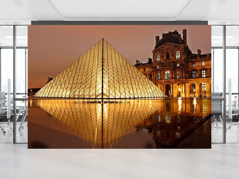 Ev Dekorasyonu için Zarif Paris Louvre Müzesi Baskılı Duvar Kağıdı
