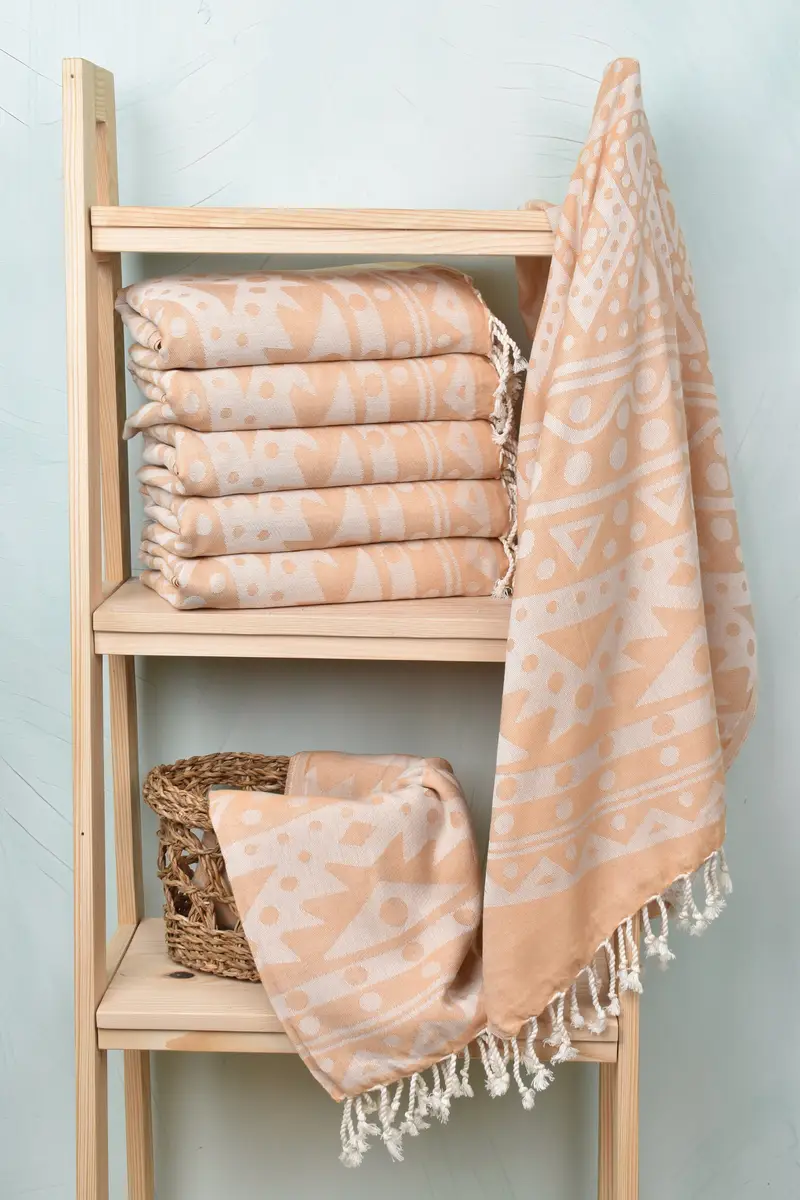 Fouta towel, Best Beach Towel, Custom Gift, 70x40 Cotton Round Pattern Towel, Sand-resistant Turkish towel for the beach, Christmas Favors - 4