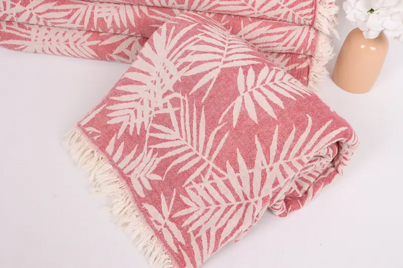 Throw Blanket Couch, 100x80 Cotton Floral Patterned Towel, Gift For The Home Decor, Turkish Blanket, Personalize Gift, Bedspread, Turkish Bedcover - 4