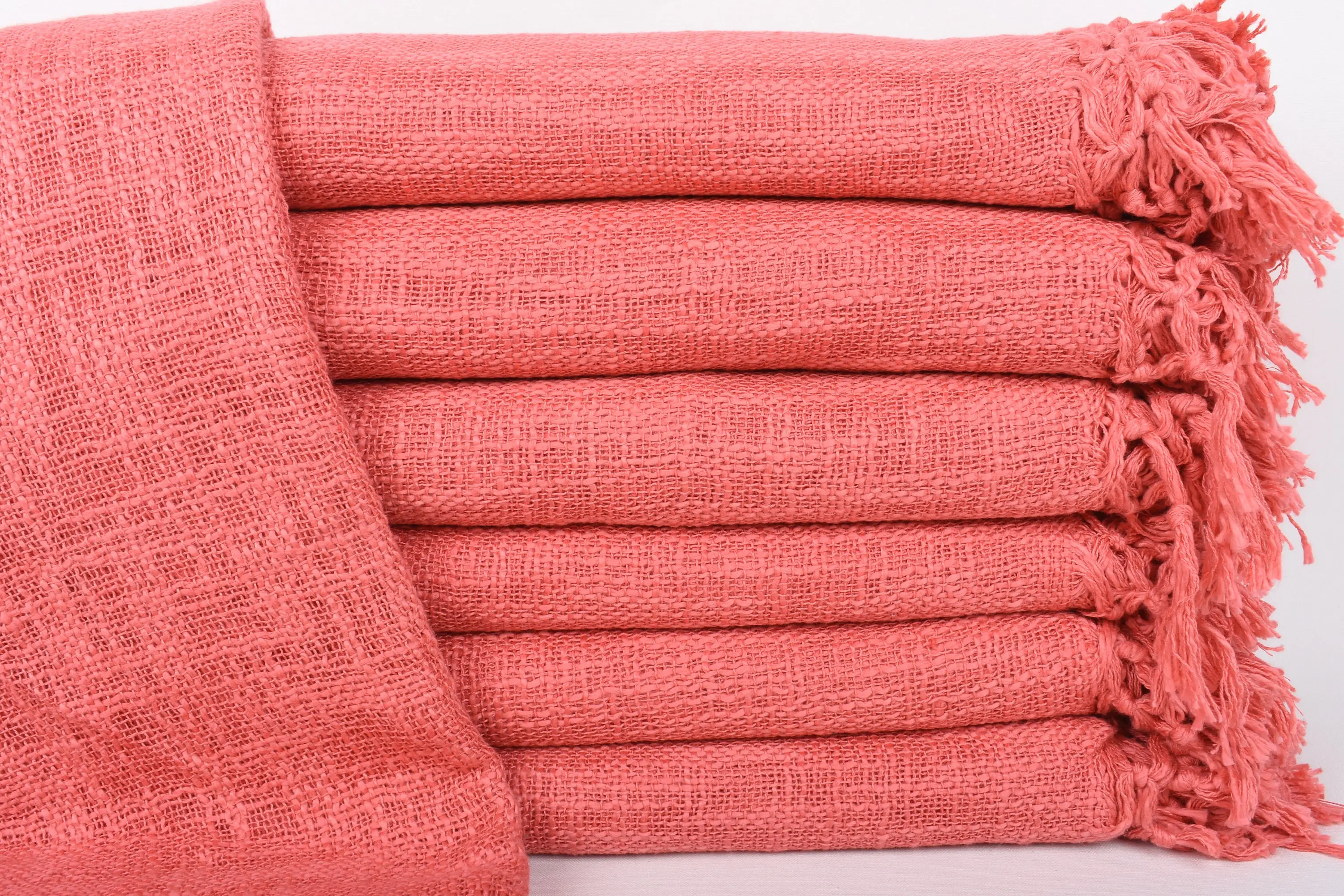 Red Solid Organic Cotton Blanket, Throw, Bachelorette Party Decoration, 79x56 Inches - 1