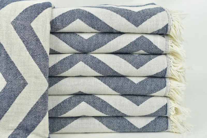 Housewarming Gift, Bachelorette Party Gifts, Bridesmaid Gift Towel, Gift For Coworker, Pool Towels, 70x40 Cotton Zigzag Design Towel, Summer Towel - 3