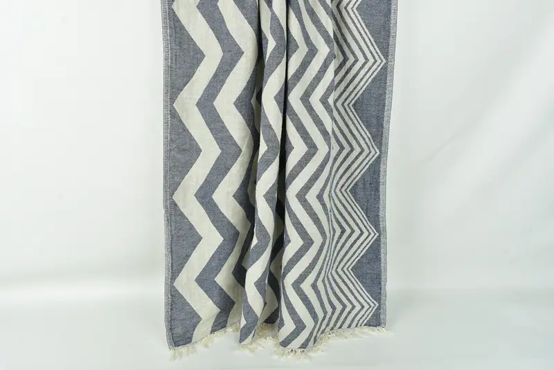 Housewarming Gift, Bachelorette Party Gifts, Bridesmaid Gift Towel, Gift For Coworker, Pool Towels, 70x40 Cotton Zigzag Design Towel, Summer Towel - 2