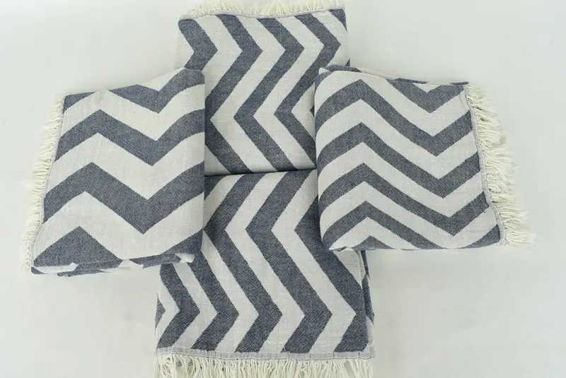 Housewarming Gift, Bachelorette Party Gifts, Bridesmaid Gift Towel, Gift For Coworker, Pool Towels, 70x40 Cotton Zigzag Design Towel, Summer Towel - 8