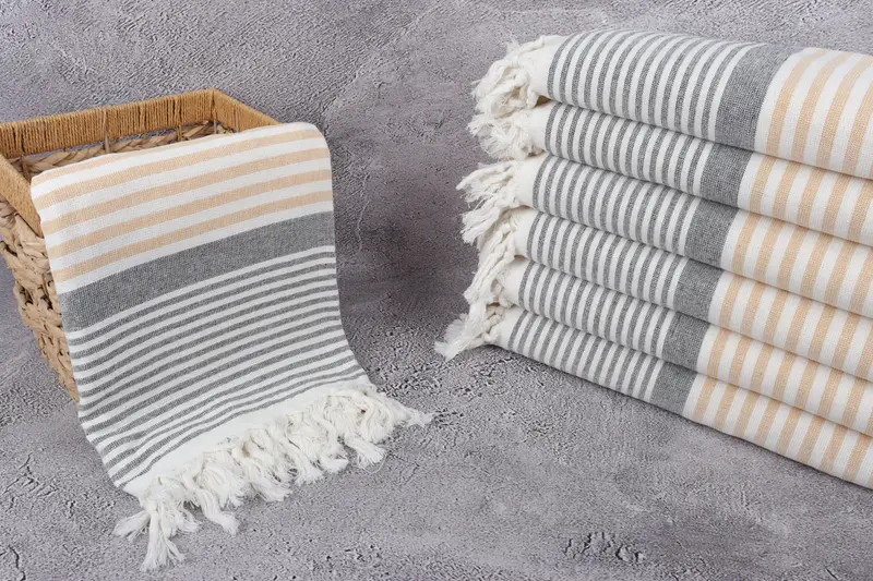 Bridesmaid Gift Towel, Travel Towel, Embroidery Towels, Summer Towel, Bath towel, 68x40 Cotton Striped Terry Towel, Lightweight Turkish towel - 3