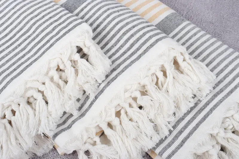 Bridesmaid Gift Towel, Travel Towel, Embroidery Towels, Summer Towel, Bath towel, 68x40 Cotton Striped Terry Towel, Lightweight Turkish towel - 5
