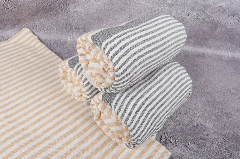 Bridesmaid Gift Towel, Travel Towel, Embroidery Towels, Summer Towel, Bath towel, 68x40 Cotton Striped Terry Towel, Lightweight Turkish towel - 7