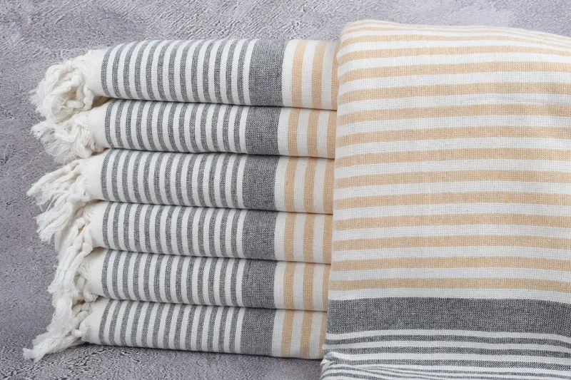 Bridesmaid Gift Towel, Travel Towel, Embroidery Towels, Summer Towel, Bath towel, 68x40 Cotton Striped Terry Towel, Lightweight Turkish towel - 1