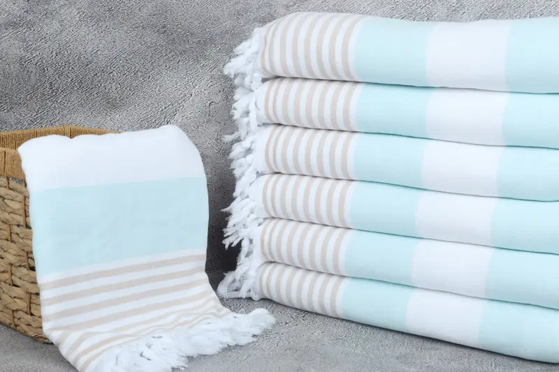 68x36 Cotton Striped Terry Towel, Bachelorette Party Gift, Travel towel, Turkish bath towel for spa, Fouta towel, Wedding Day Gift For Bride - 3
