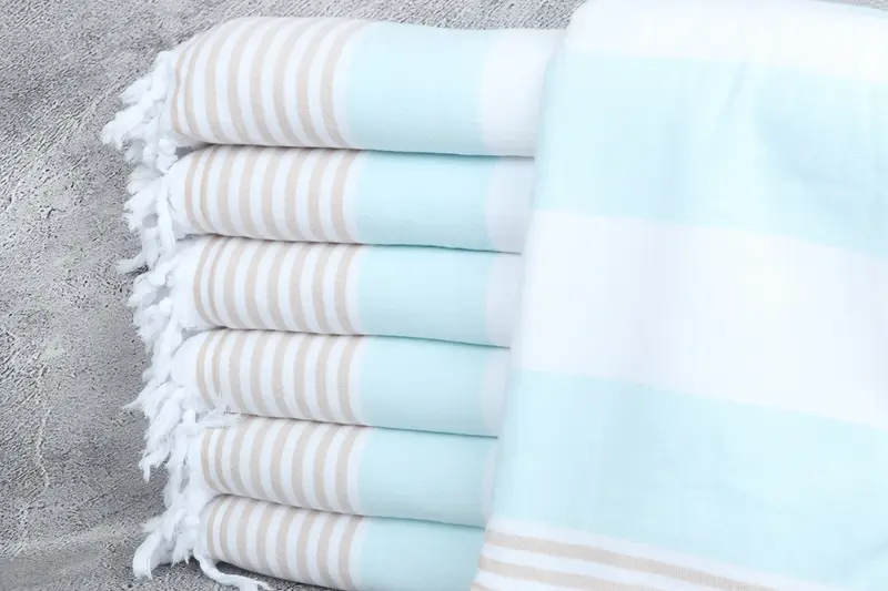 68x36 Cotton Striped Terry Towel, Bachelorette Party Gift, Travel towel, Turkish bath towel for spa, Fouta towel, Wedding Day Gift For Bride - 1