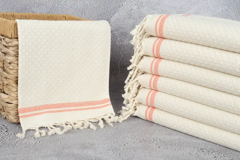 Custom Hand Towel, 38x18 Cotton Striped Towel, Organic Tea Towel, Personalized Gift, Bridal Shower Gift, Bathroom Towel, Personalized Kitchen Towel - 3