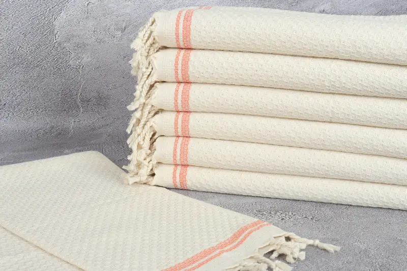 Custom Hand Towel, 38x18 Cotton Striped Towel, Organic Tea Towel, Personalized Gift, Bridal Shower Gift, Bathroom Towel, Personalized Kitchen Towel - 2
