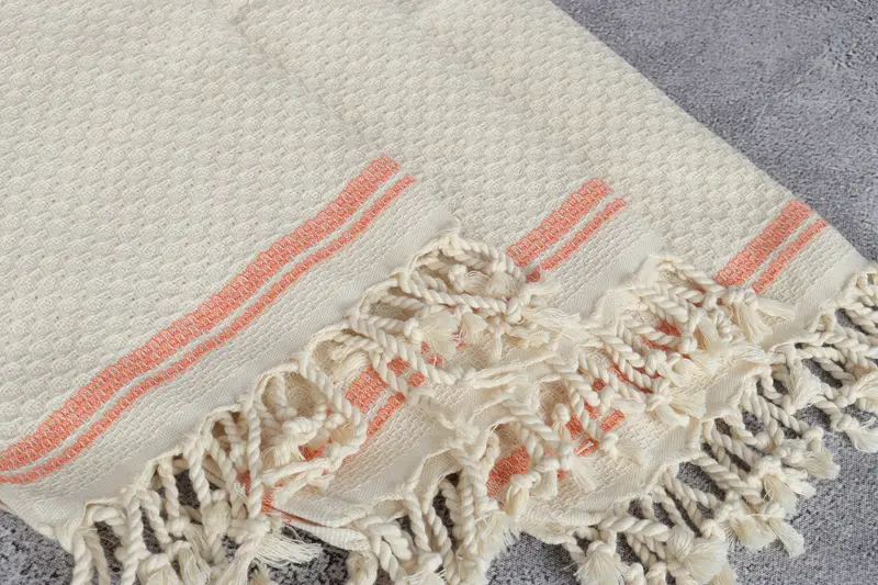 Custom Hand Towel, 38x18 Cotton Striped Towel, Organic Tea Towel, Personalized Gift, Bridal Shower Gift, Bathroom Towel, Personalized Kitchen Towel - 5