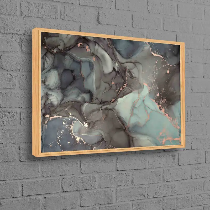エレガントなグレーの大理石プリント キャンバス: 現代的な豪華な装飾
