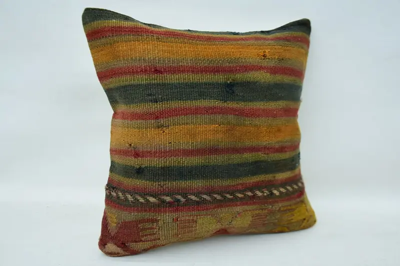 Custom Pillow Sham, Outdoor Cushion Cover, Kilim Pillow Cover, Pillow Cover, 14x14 Orange Pillow Cover, Home Decor Pillow, Vintage Pillow - 2