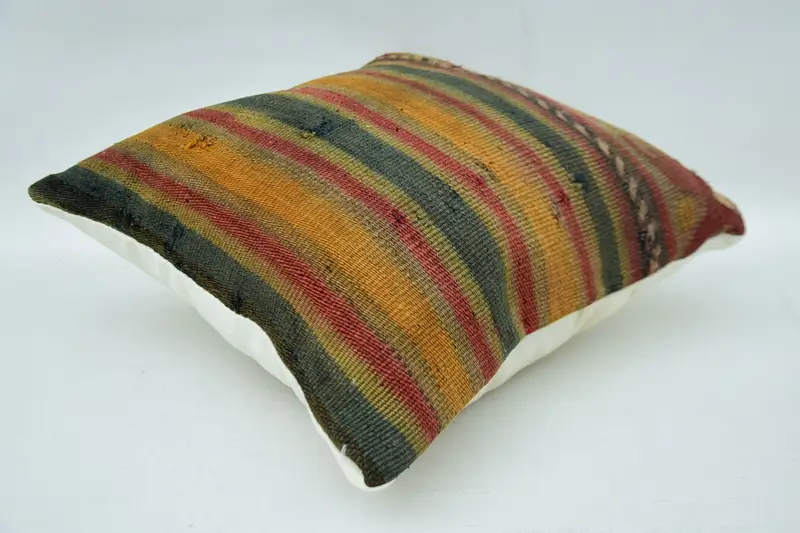 Custom Pillow Sham, Outdoor Cushion Cover, Kilim Pillow Cover, Pillow Cover, 14x14 Orange Pillow Cover, Home Decor Pillow, Vintage Pillow - 6