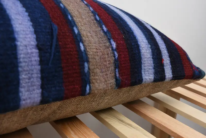 Kilim Pillow Cover, Vintage Kilim Throw Pillow, Lounge Throw Cushion Cover, Cushion Case, Kilim Pillow, 16x48 Blue Cushion Cover - 7