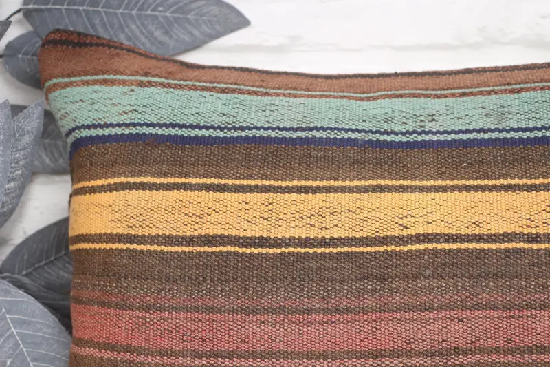 Ethnical Kilim Rug Pillow, Custom Pillow Sham, Gift Pillow, 16x24 Yellow Pillow Sham, Pattern Throw Pillow Sham, Kilim Cushion Sham, Cushion Case - 2