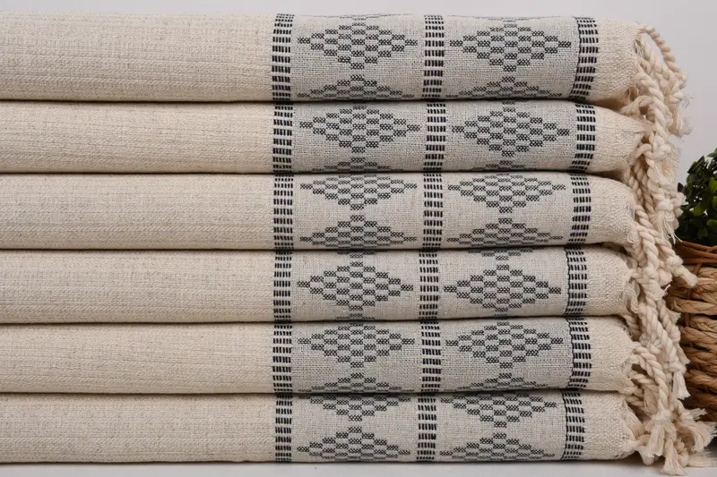 Türk havlu el havlu, nedime hediyesi, bekarlığa veda hediyeleri, 40x20 keten Kilim tasarım havlu, küçük banyo havlu, kişiselleştirilmiş mutfak havlu - 2