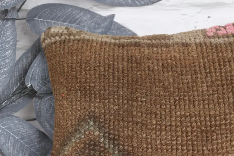 Neutral Pillow Sham, Custom Pillow Case, Pillow for Couch, Pillow Cover, Kilim Pillow Cover, Turkish Pillow, 12x12 Brown Cushion Case - 2