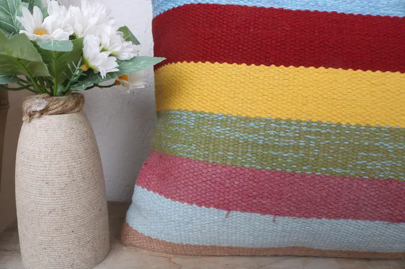 Vintage Kilim Throw Pillow, Home Decor Pillow, 12x24 Rainbow Cushion Case, Ethnical Kilim Rug Pillow, Retro Cushion, Pillow Sham - 3