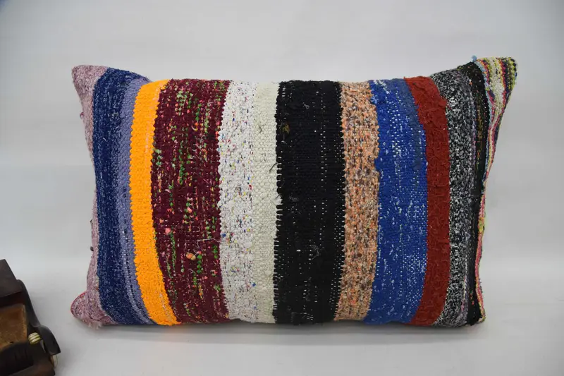 Vintage Kilim Throw Pillow, Gift Pillow, Cushion, Outdoor Patio Pillow Case, Kilim Rug Pillow, 16x24 Blue Cushion Case, Home Decor Pillow - 4