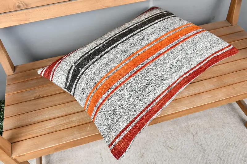 Kilim Pillow, Kilim Cushion Sham, 20x28 White Cushion Case, Cushion, Vintage Kilim Throw Pillow, Outdoor Throw Pillow Cover, Bright Pillow Case - 2